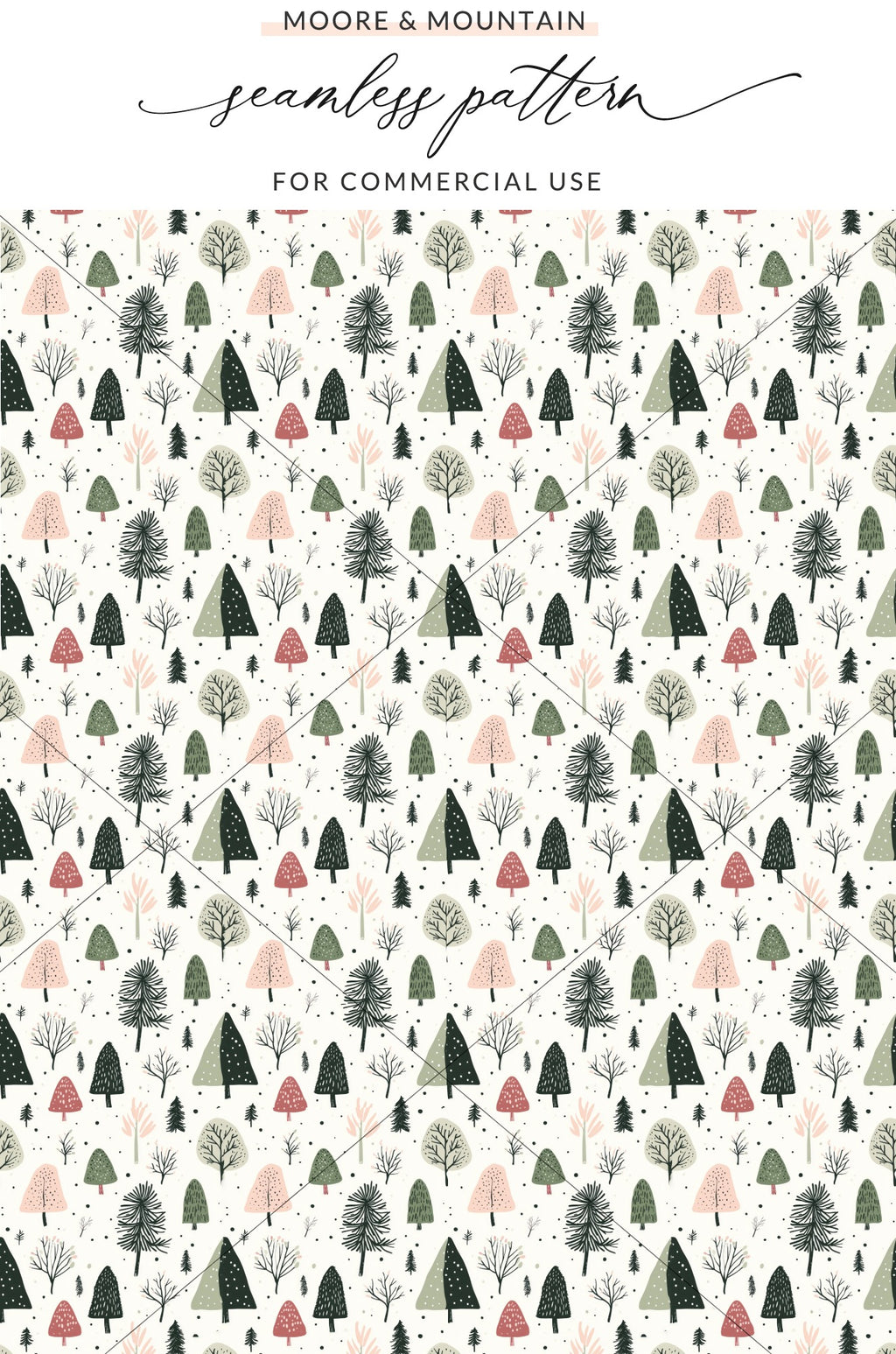 Moore & Mountain seamless pattern for commercial use