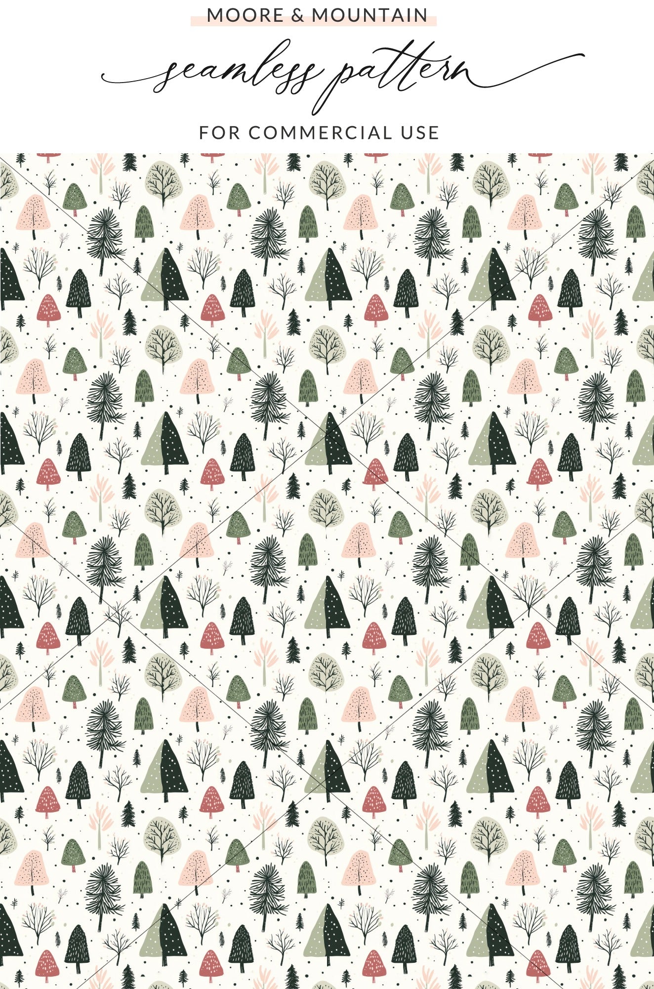 Moore & Mountain seamless pattern for commercial use