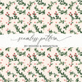 Green Leaves and Berry Design Seamless Pattern