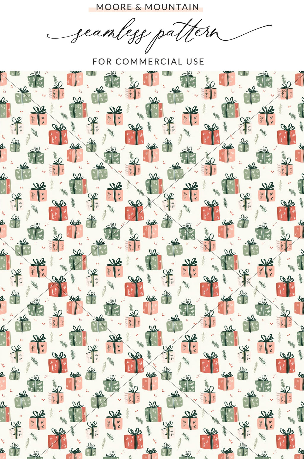 Festive Christmas Gift Seamless Pattern Commercial Use