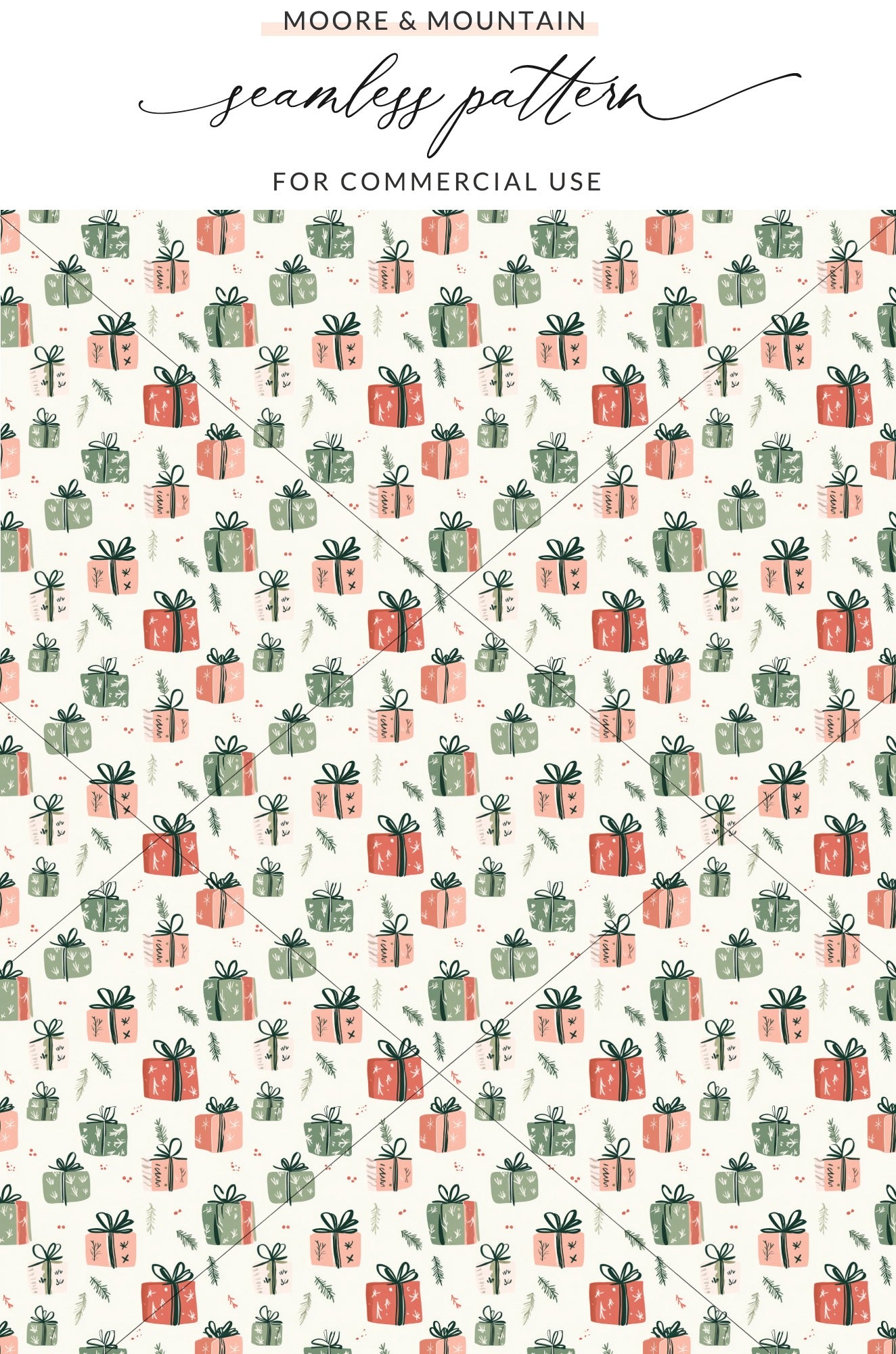 Festive Christmas Gift Seamless Pattern Commercial Use