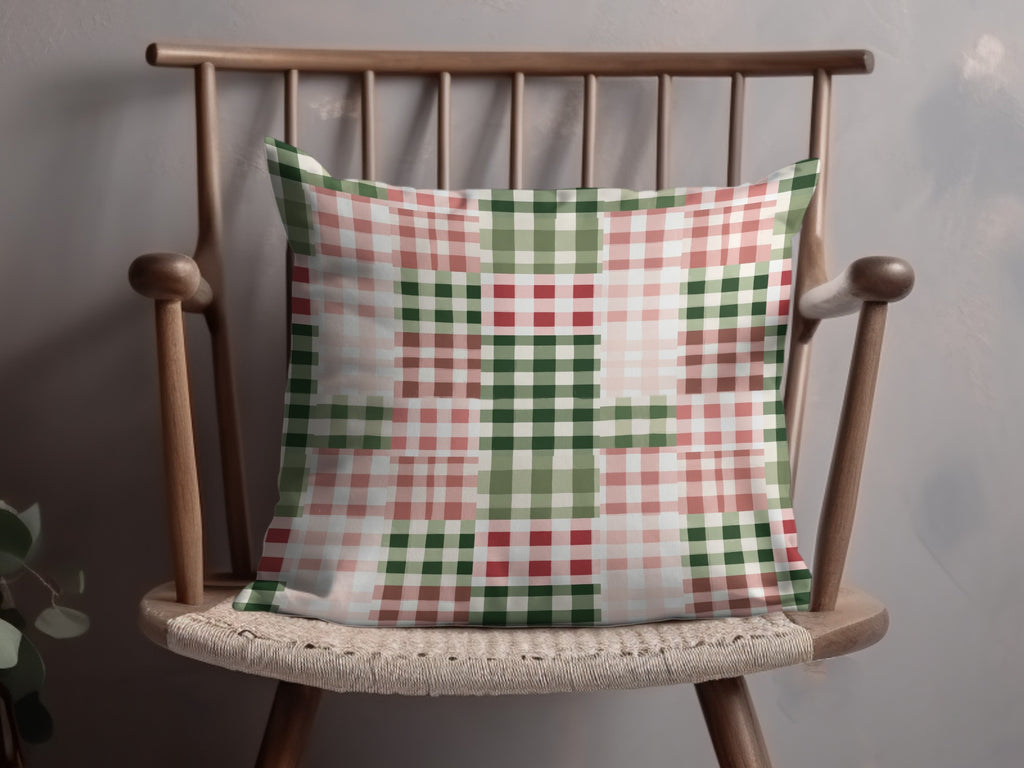 Festive Checkered Design Throw Pillow Cushion Product