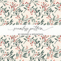Moore & Mountain Seamless Pattern Floral Design
