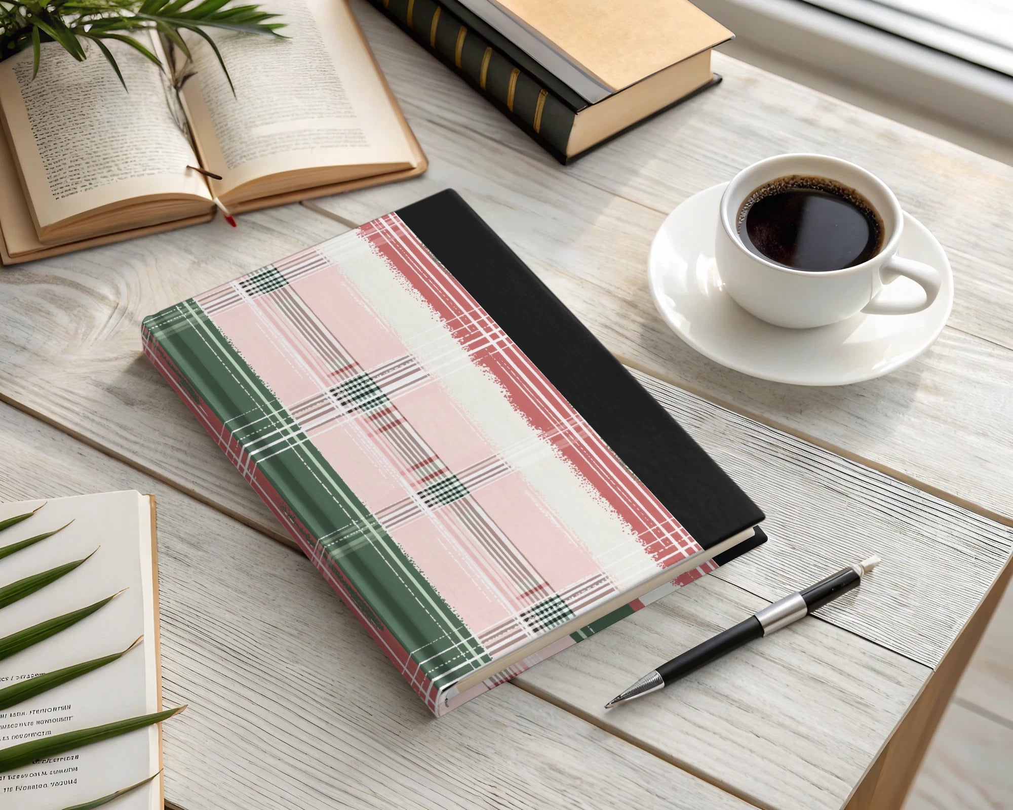 Stylish Plaid Hardcover Journal for Writers and Students
