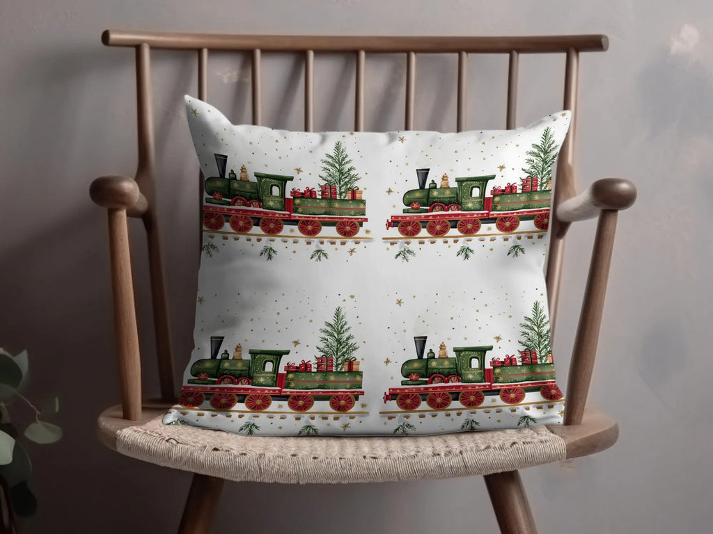 Christmas Train Digital Seamless Pattern, Holiday Train Clipart, Festive Train Repeating Pattern, Winter Digital Paper for Fabric, Crafts - Moore and Mountain