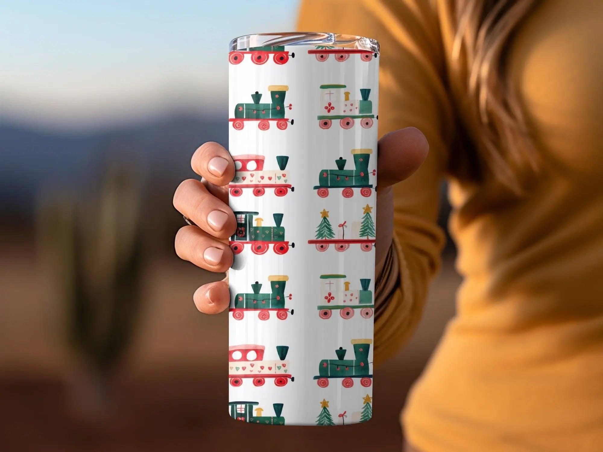 Christmas Train Seamless Pattern Digital Paper, Holiday Train Digital, Festive Train Repeat Pattern, Christmas Digital Download - Moore and Mountain