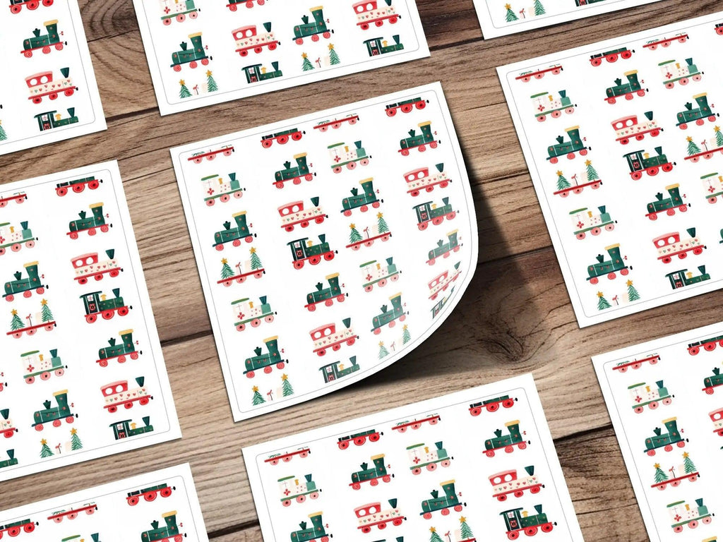 Christmas Train Seamless Pattern Digital Paper, Holiday Train Digital, Festive Train Repeat Pattern, Christmas Digital Download - Moore and Mountain