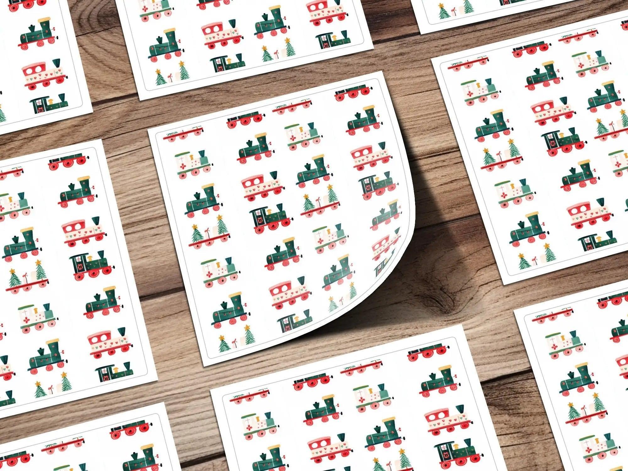Christmas Train Seamless Pattern Digital Paper, Holiday Train Digital, Festive Train Repeat Pattern, Christmas Digital Download - Moore and Mountain