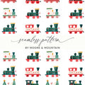 Christmas Train Seamless Pattern Digital Paper, Holiday Train Digital, Festive Train Repeat Pattern, Christmas Digital Download - Moore and Mountain