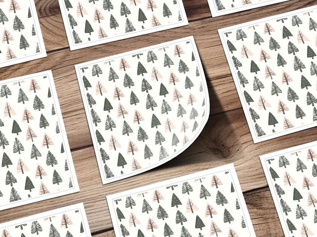 Christmas Tree Digital Paper, Festive Seamless Pattern, Holiday Digital Paper, Winter Forest Pattern, Commercial Use Digital Background - Moore and Mountain