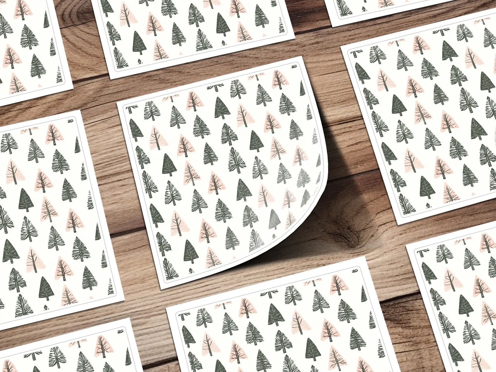 Christmas Tree Digital Paper, Festive Seamless Pattern, Holiday Digital Paper, Winter Forest Pattern, Commercial Use Digital Background - Moore and Mountain