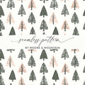 Christmas Tree Digital Paper, Festive Seamless Pattern, Holiday Digital Paper, Winter Forest Pattern, Commercial Use Digital Background - Moore and Mountain