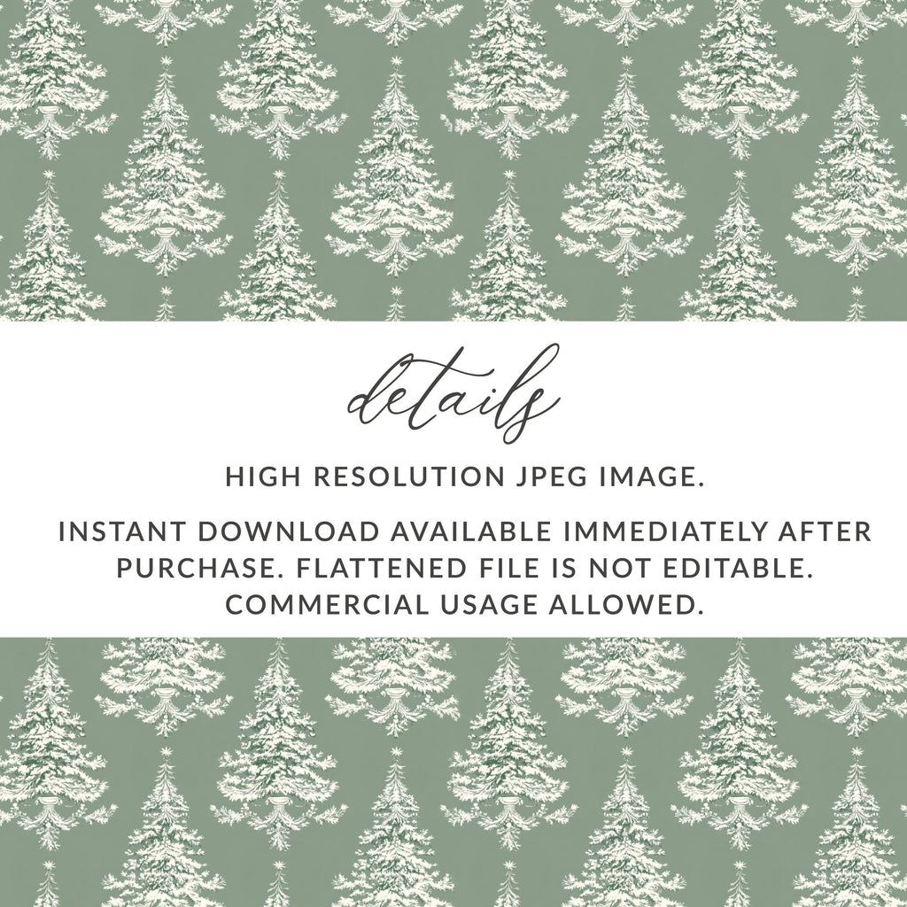 Christmas Tree Digital Paper, Seamless Pattern, Holiday Digital Paper, Scrapbooking Paper, Festive Background, Green Pattern, JPEG File - Moore and Mountain