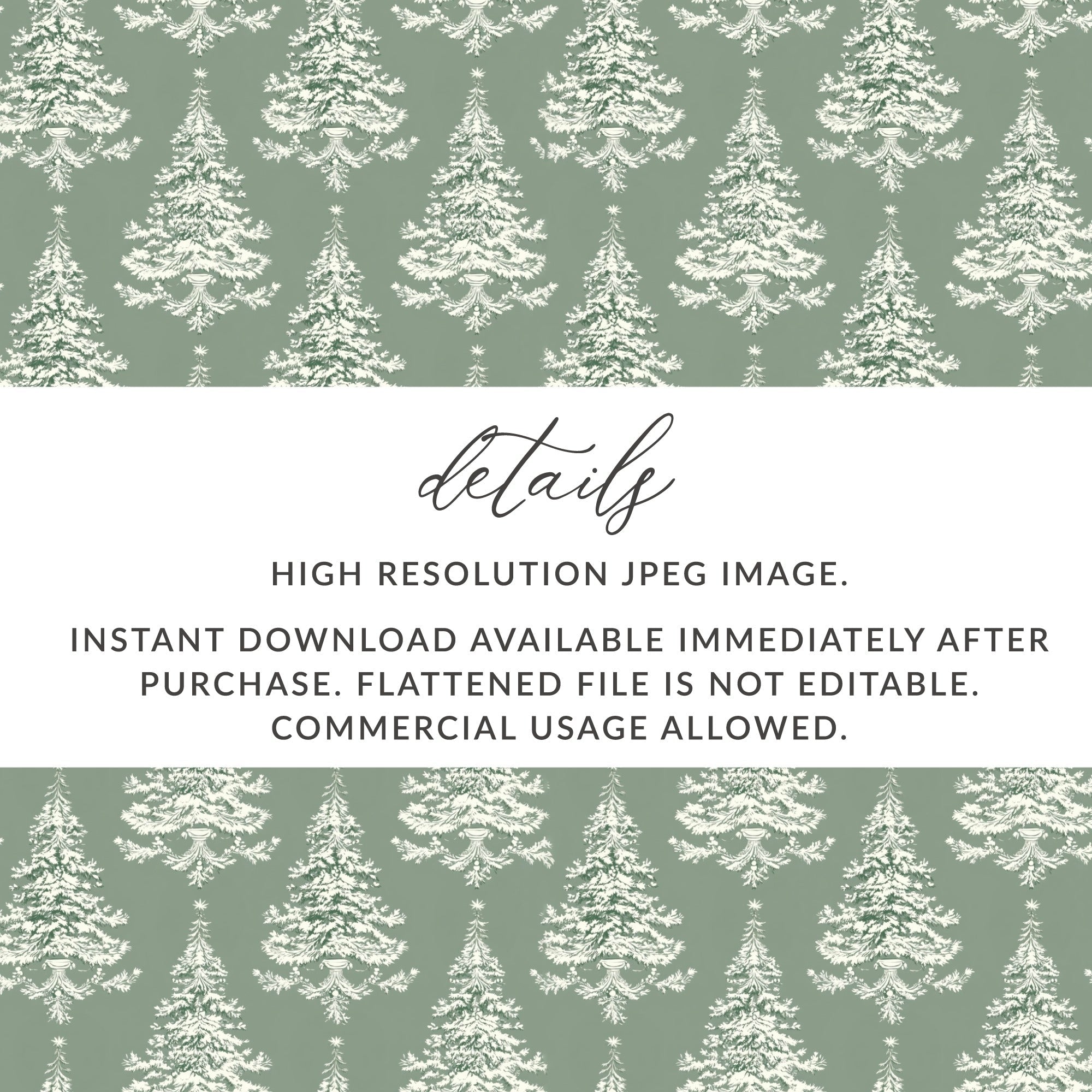 Christmas Tree Digital Paper, Seamless Pattern, Holiday Digital Paper, Scrapbooking Paper, Festive Background, Green Pattern, JPEG File - Moore and Mountain