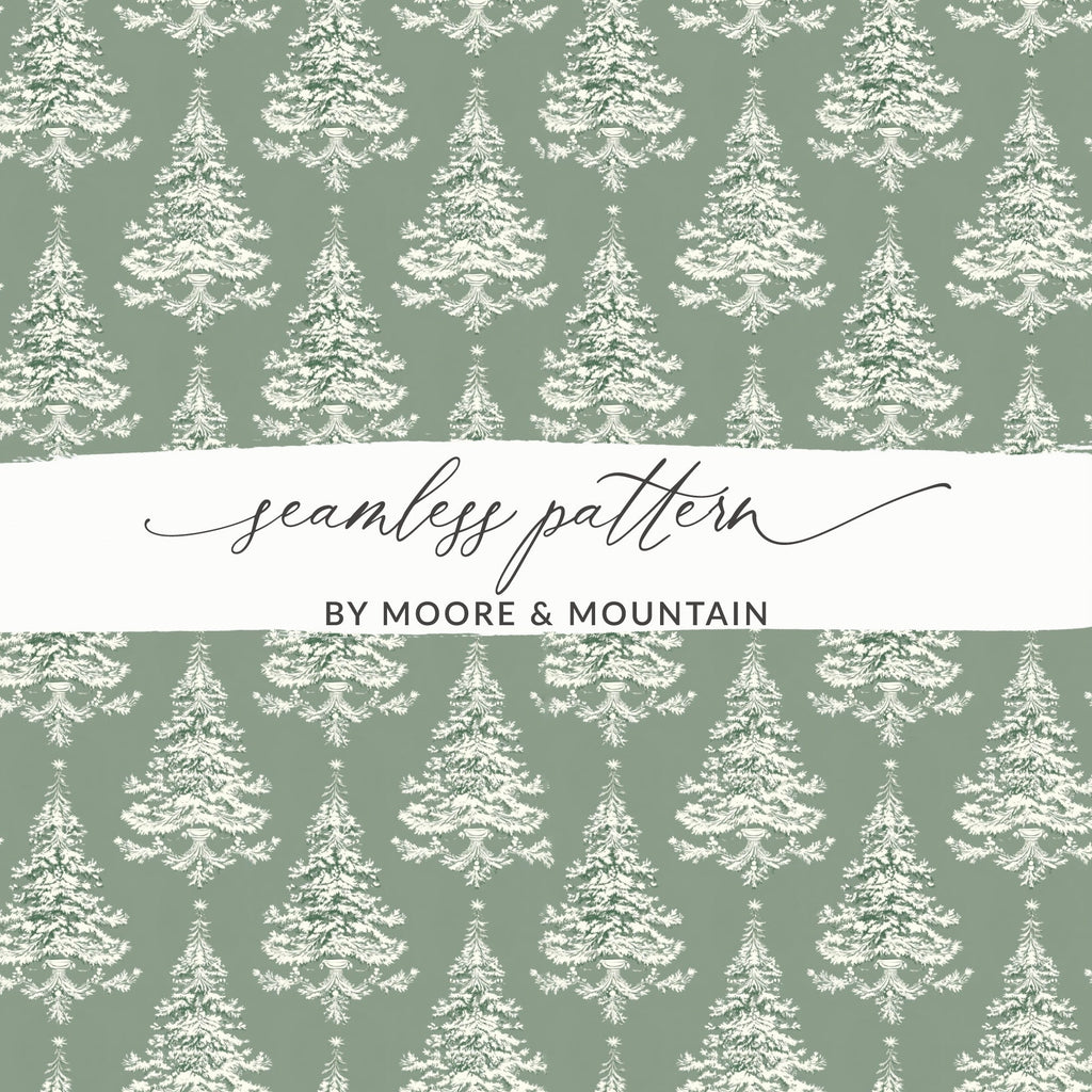 Christmas Tree Digital Paper, Seamless Pattern, Holiday Digital Paper, Scrapbooking Paper, Festive Background, Green Pattern, JPEG File - Moore and Mountain