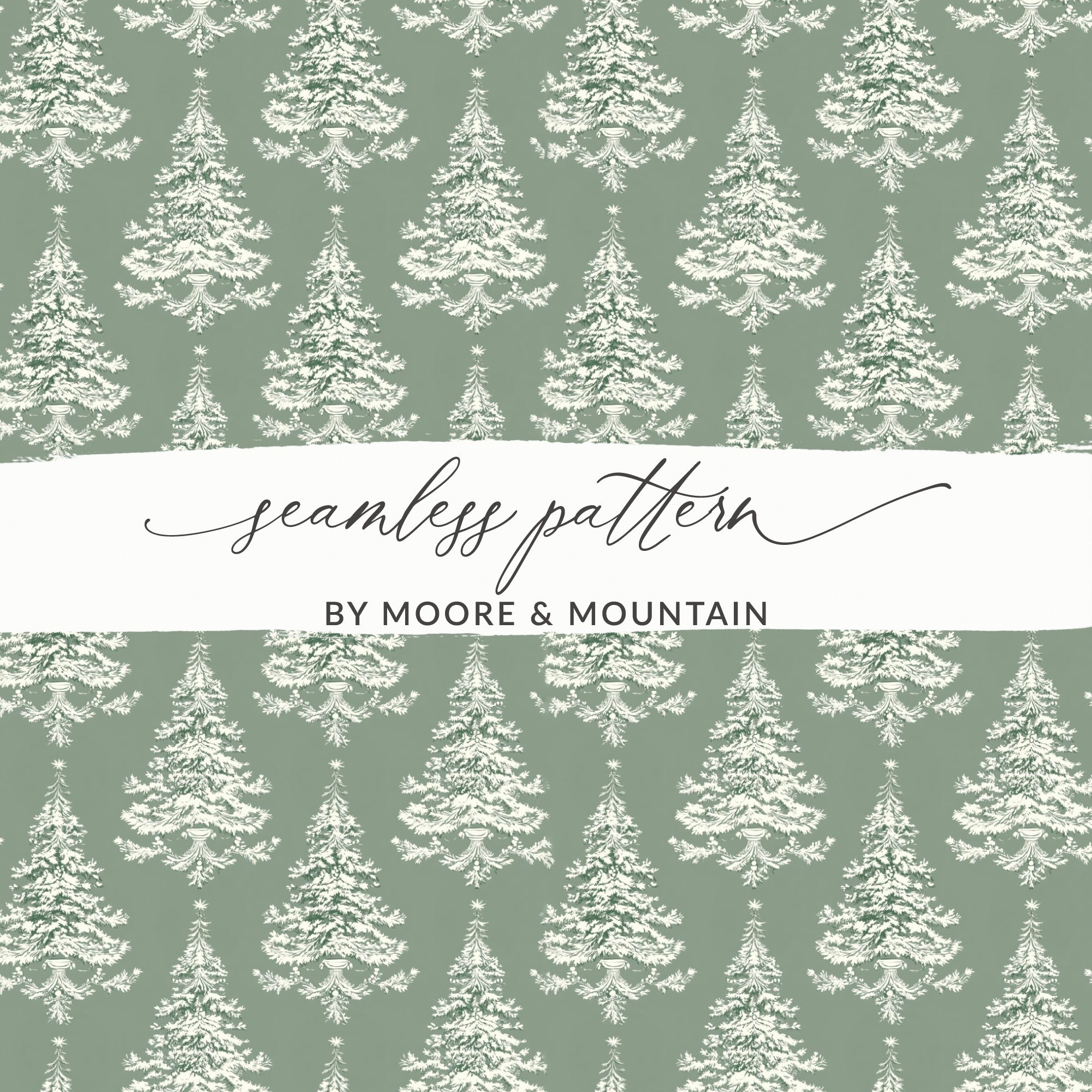 Christmas Tree Digital Paper, Seamless Pattern, Holiday Digital Paper, Scrapbooking Paper, Festive Background, Green Pattern, JPEG File - Moore and Mountain