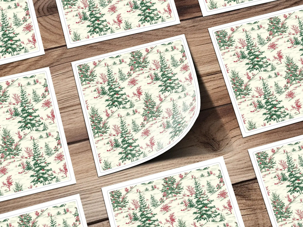 Christmas Tree Digital Seamless Pattern, Holiday Digital Paper, Winter Landscape, Christmas Design, Festive Digital Paper, Xmas Repeat - Moore and Mountain