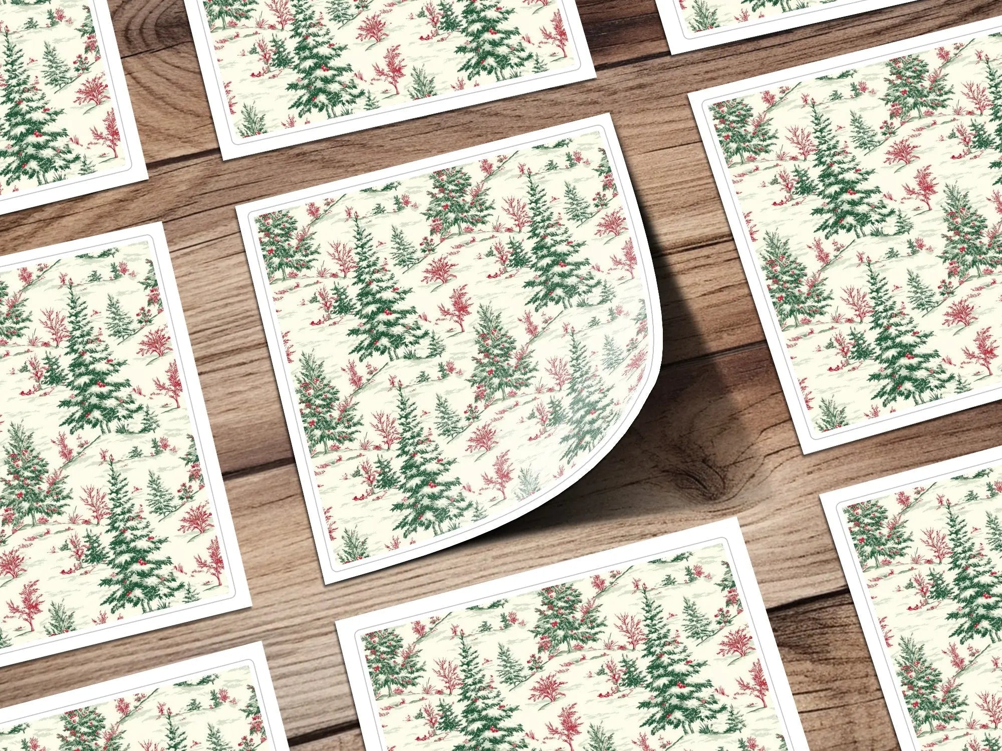 Christmas Tree Digital Seamless Pattern, Holiday Digital Paper, Winter Landscape, Christmas Design, Festive Digital Paper, Xmas Repeat - Moore and Mountain