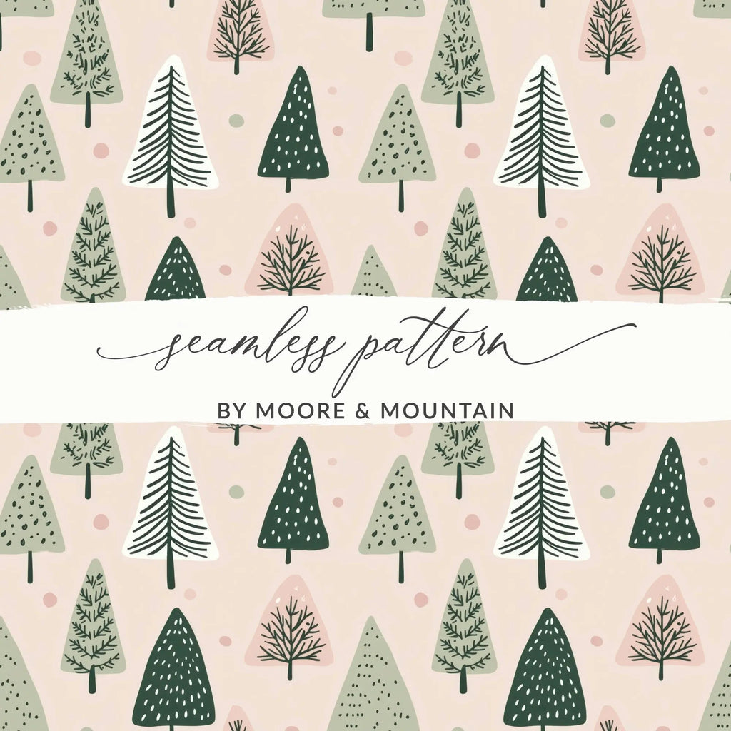 Christmas Tree Pattern Digital Download, Holiday Seamless Pattern, Winter Forest Digital Paper, Scrapbook Paper, JPEG Files, Digital - Moore and Mountain