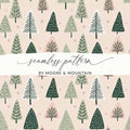 Christmas Tree Pattern Digital Download, Holiday Seamless Pattern, Winter Forest Digital Paper, Scrapbook Paper, JPEG Files, Digital - Moore and Mountain