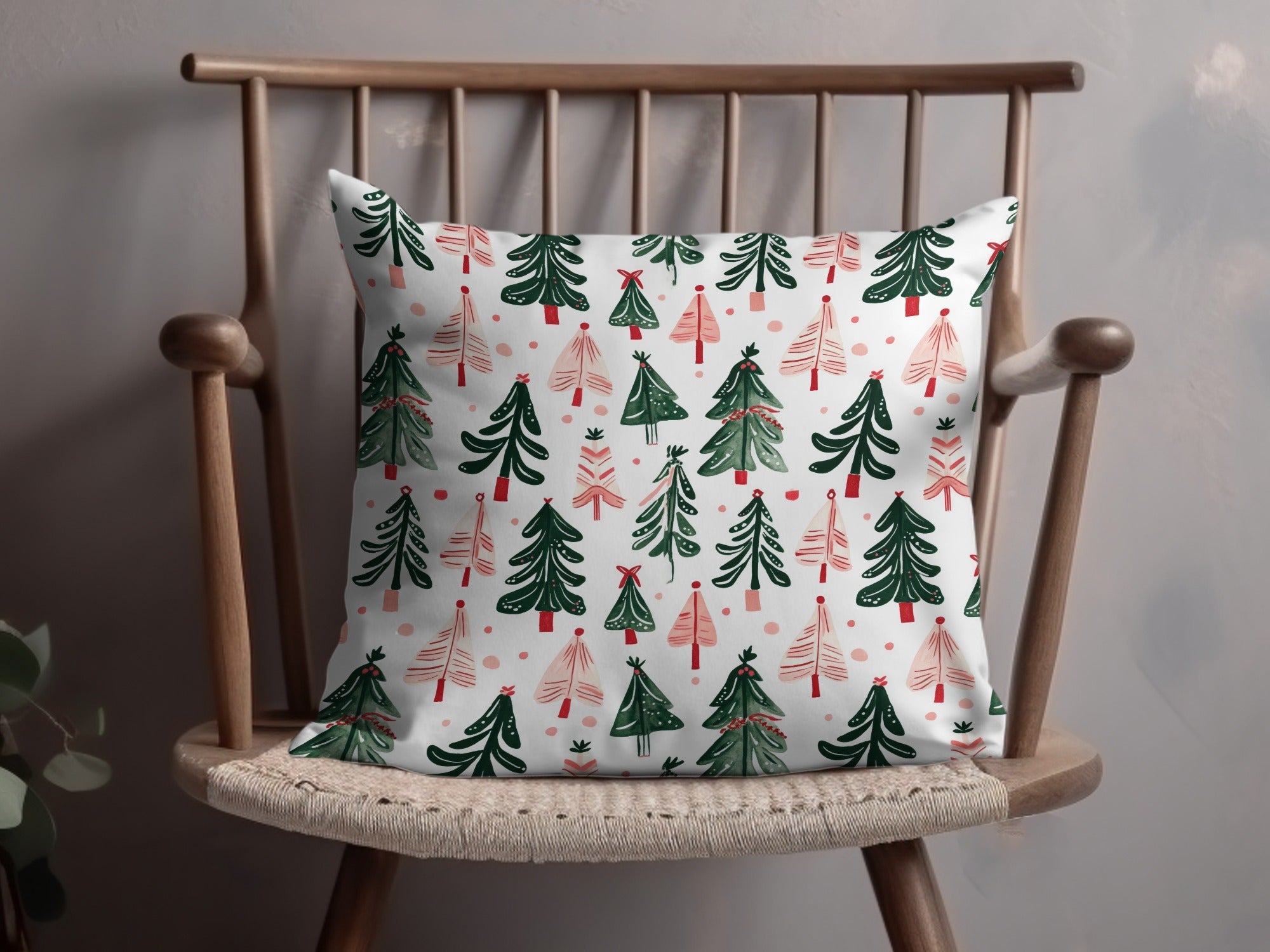 Christmas Tree Pattern Digital Paper, Holiday Trees Seamless Pattern, Festive Digital Download, Scrapbooking Paper Pack - Moore and Mountain