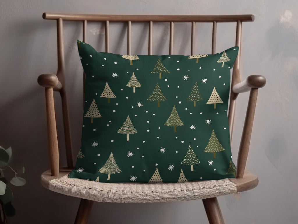 Christmas Tree Seamless Pattern Digital Paper, Holiday Season Background, Winter Snowflakes, Festive JPEG File, 12x12 inch Digital - Moore and Mountain