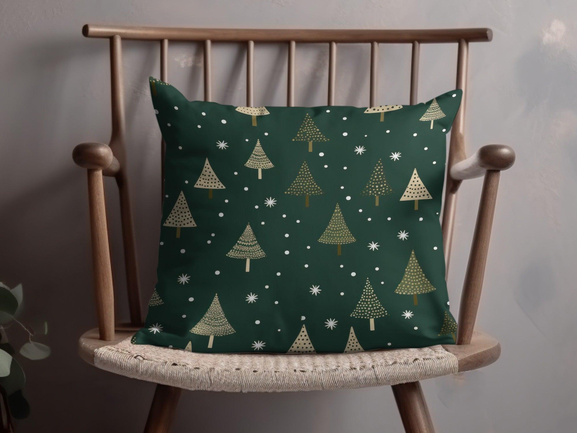 Christmas Tree Seamless Pattern Digital Paper, Holiday Season Background, Winter Snowflakes, Festive JPEG File, 12x12 inch Digital - Moore and Mountain