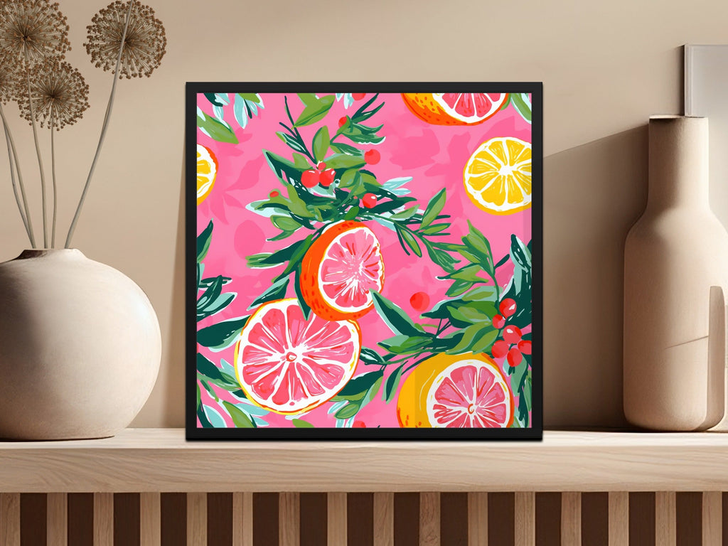 Citrus Digital Paper, Pink Lemonade Seamless Pattern, Fruit Repeat Print, Summer Scrapbook Paper, Trendy Wallpaper Design, Commercial Use - Moore and Mountain