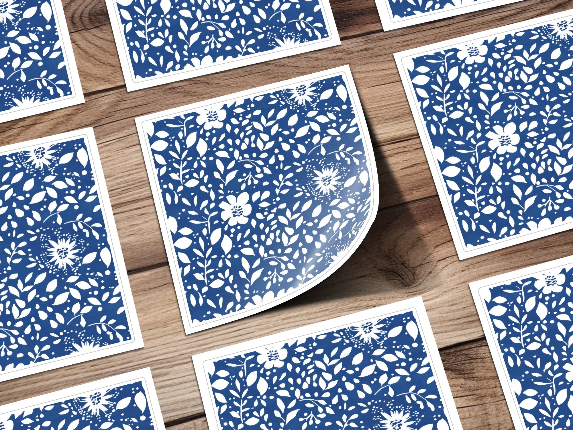 Classic Blue and White Floral Delightful Pattern Digital - Moore and Mountain