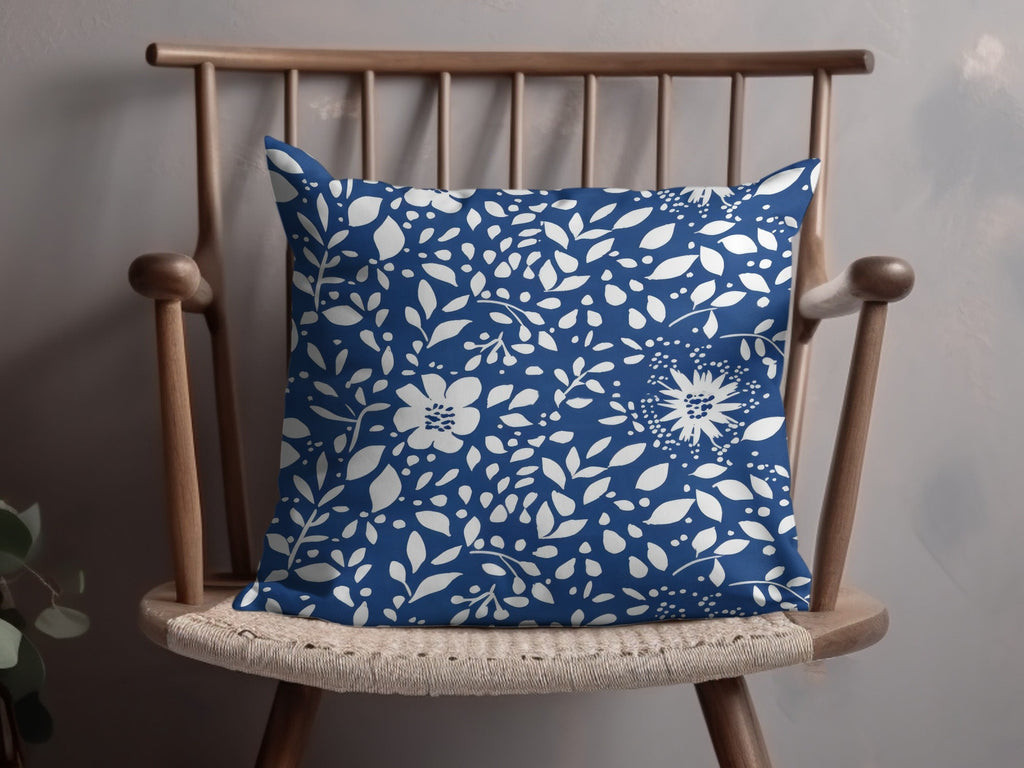 Classic Blue and White Floral Delightful Pattern Digital - Moore and Mountain