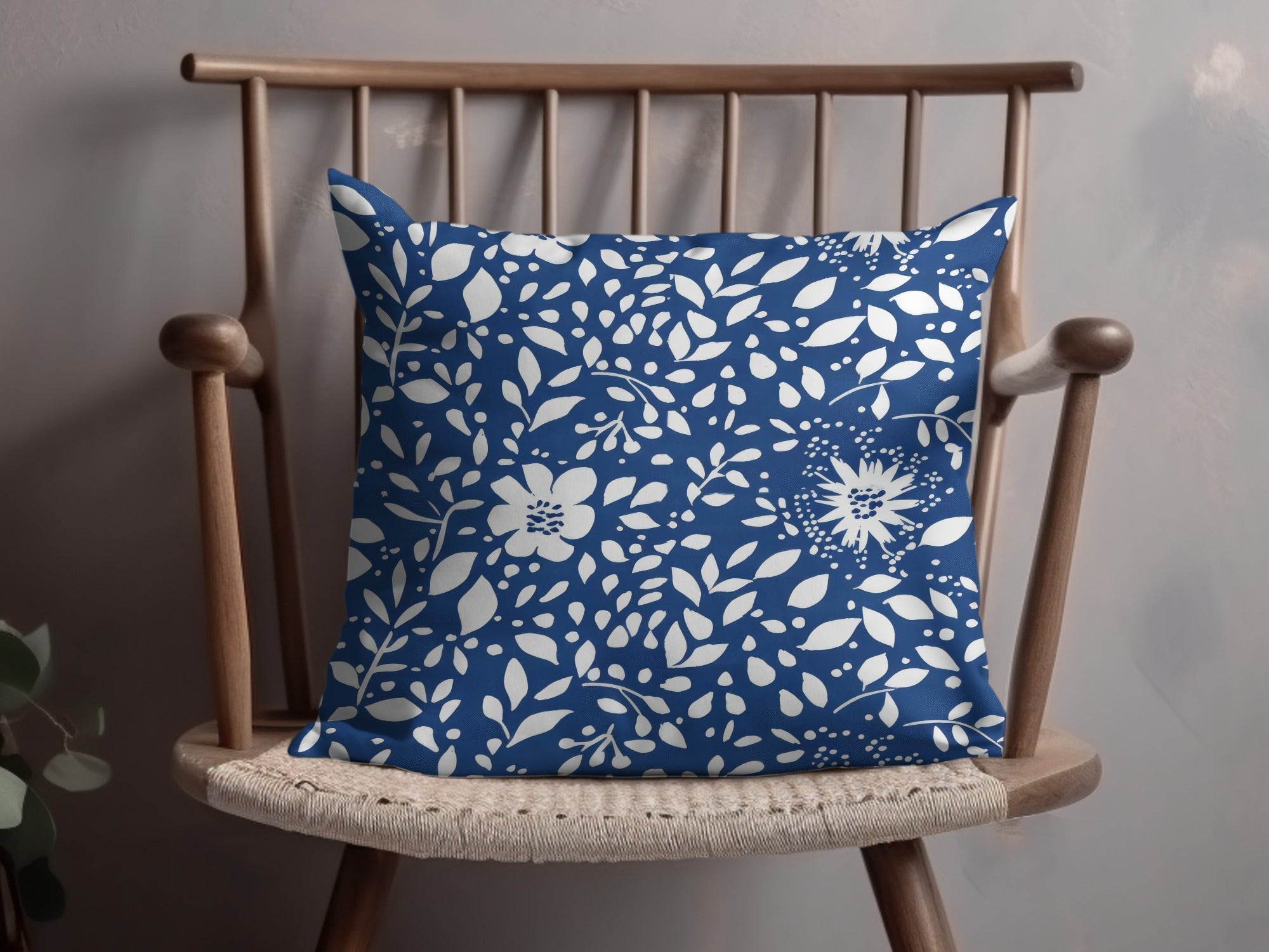 Classic Blue and White Floral Delightful Pattern Digital - Moore and Mountain