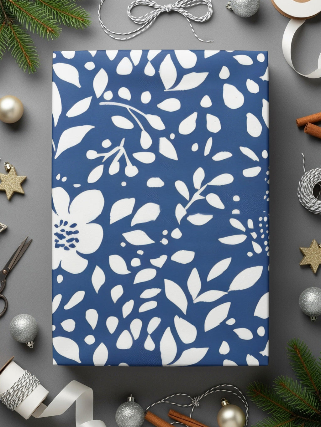 Classic Blue and White Floral Delightful Pattern Digital - Moore and Mountain