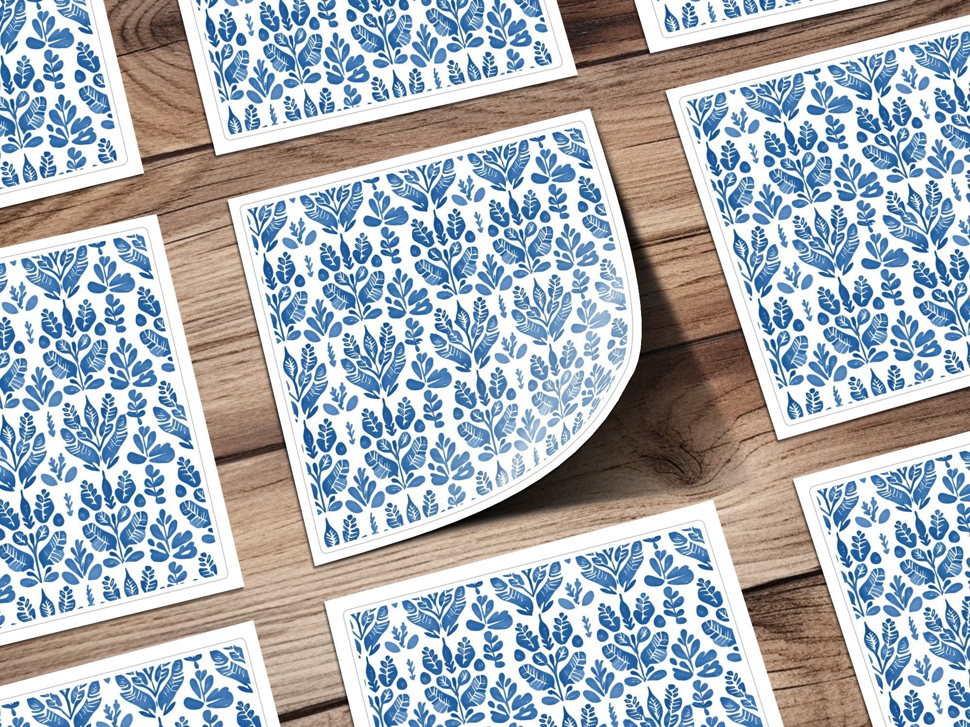 Classic Indigo Floral Seamless Pattern Vintage Style Digital - Moore and Mountain