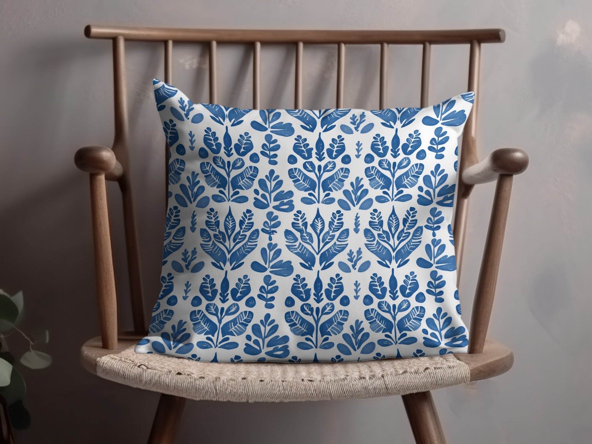 Classic Indigo Floral Seamless Pattern Vintage Style Digital - Moore and Mountain