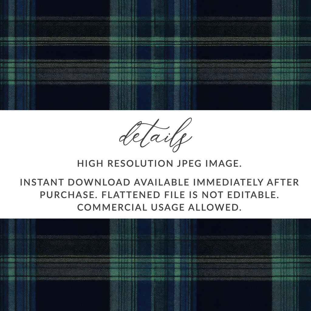 Classic Navy Blue and Green Tartan Seamless Digital - Moore and Mountain