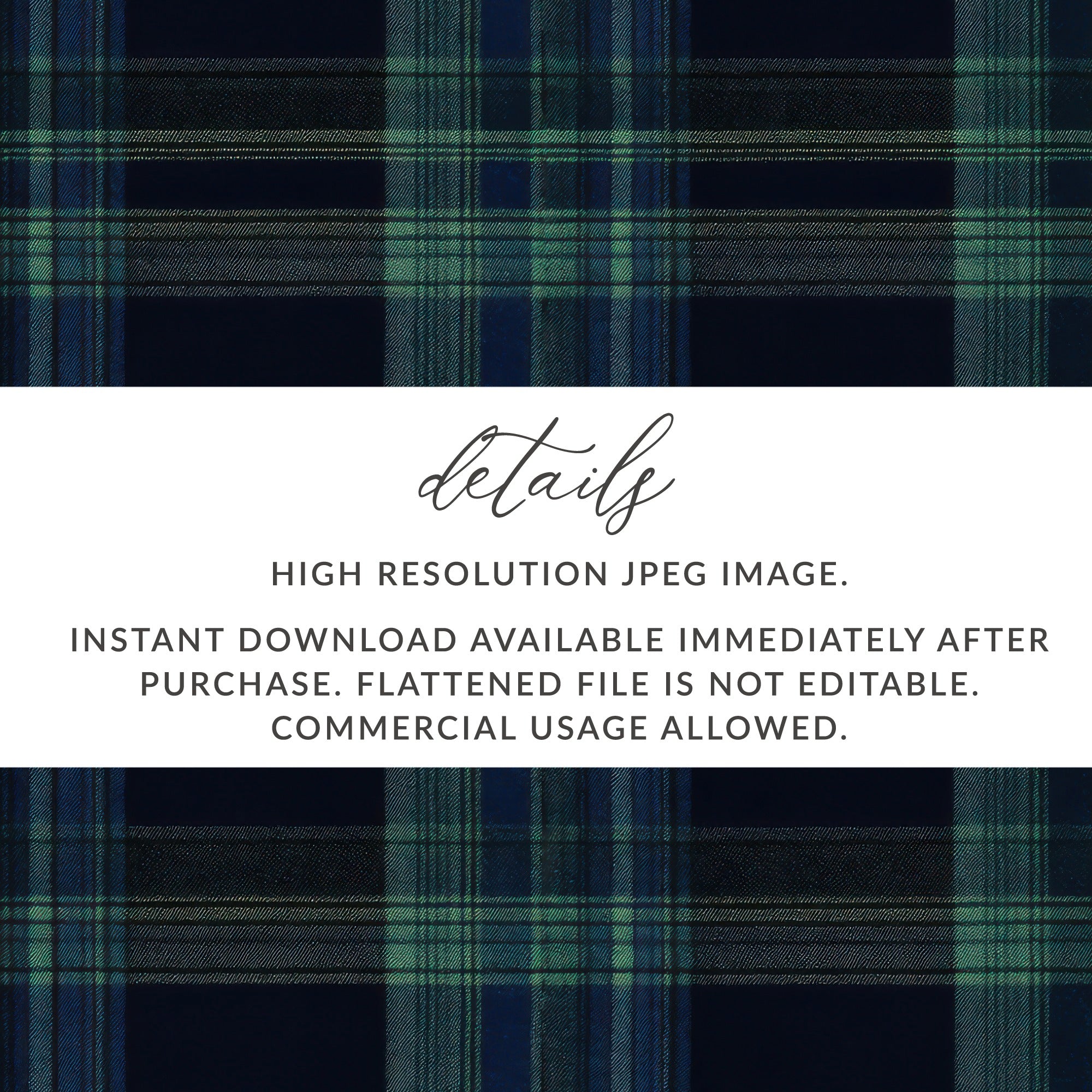 Classic Navy Blue and Green Tartan Seamless Digital - Moore and Mountain
