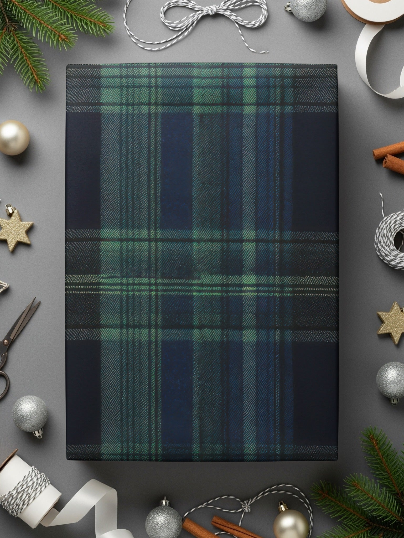 Classic Navy Blue and Green Tartan Seamless Digital - Moore and Mountain