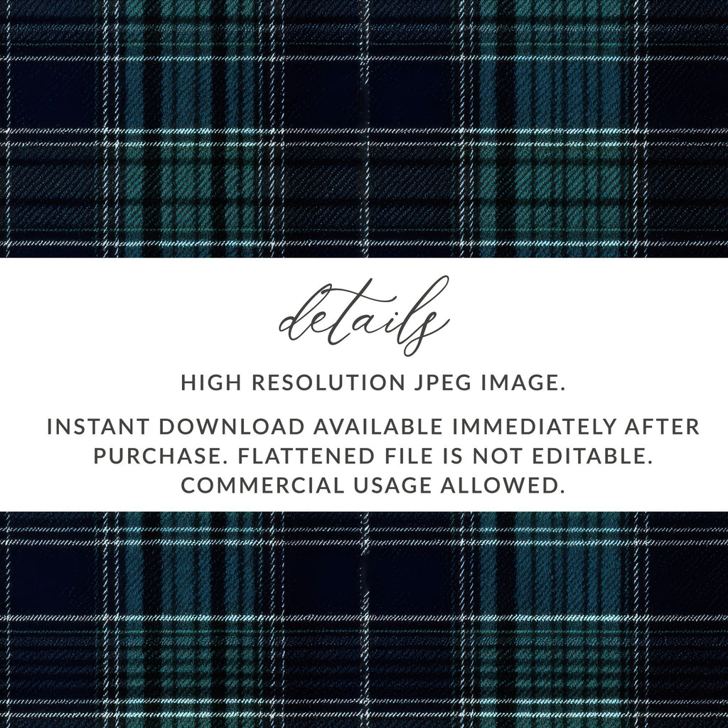 Classic Navy Green White Tartan Scottish Plaid Seamless Pattern - Moore and Mountain