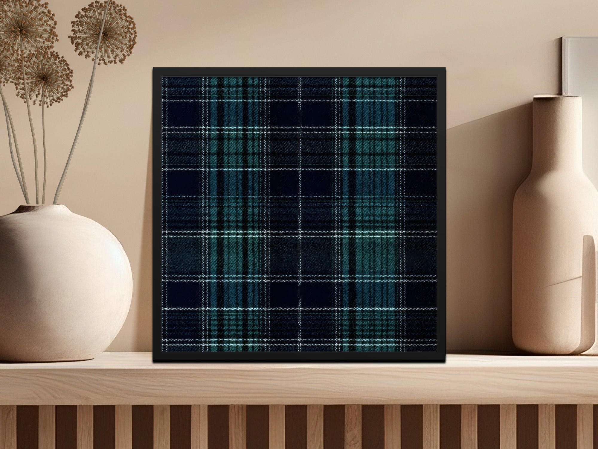 Classic Navy Green White Tartan Scottish Plaid Seamless Pattern - Moore and Mountain