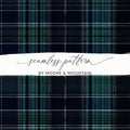 Classic Navy Green White Tartan Scottish Plaid Seamless Pattern - Moore and Mountain