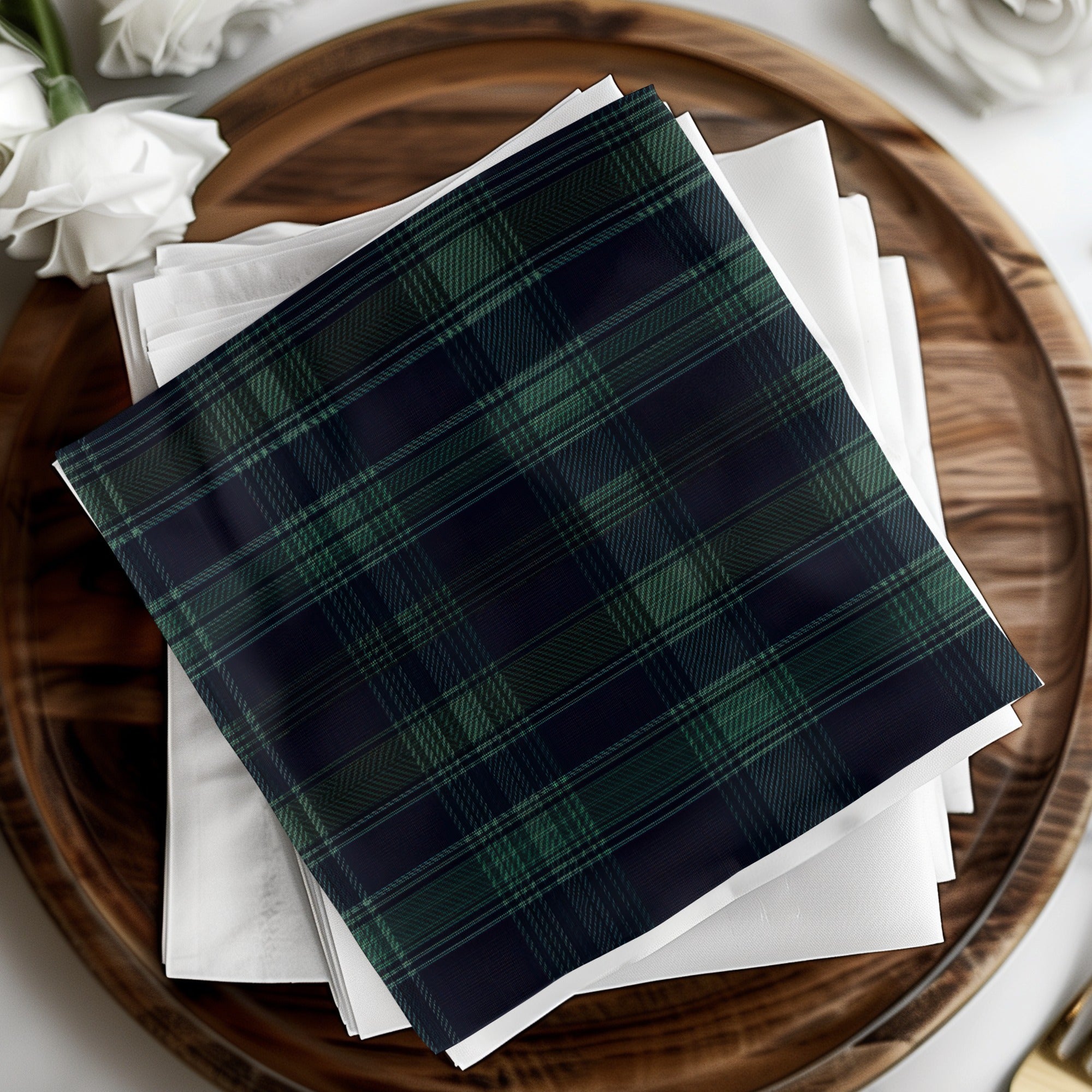 Classic Navy with Green Scottish Plaid Seamless Pattern - Moore and Mountain