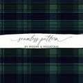 Classic Navy with Green Scottish Plaid Seamless Pattern - Moore and Mountain