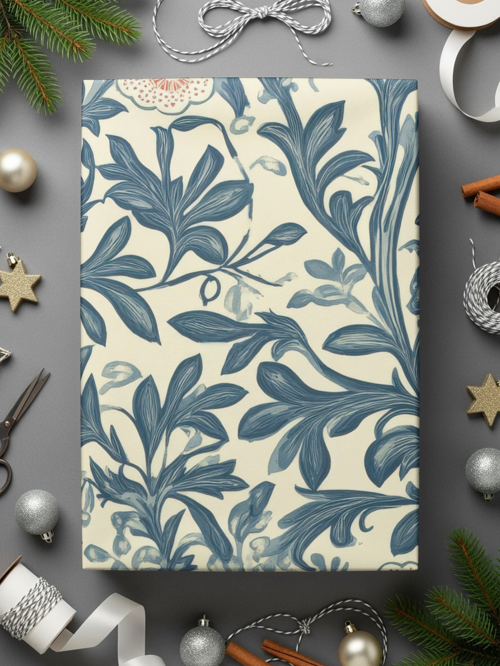 Classic Pattern by William Morris Vines Background Blue and Red Digital - Moore and Mountain