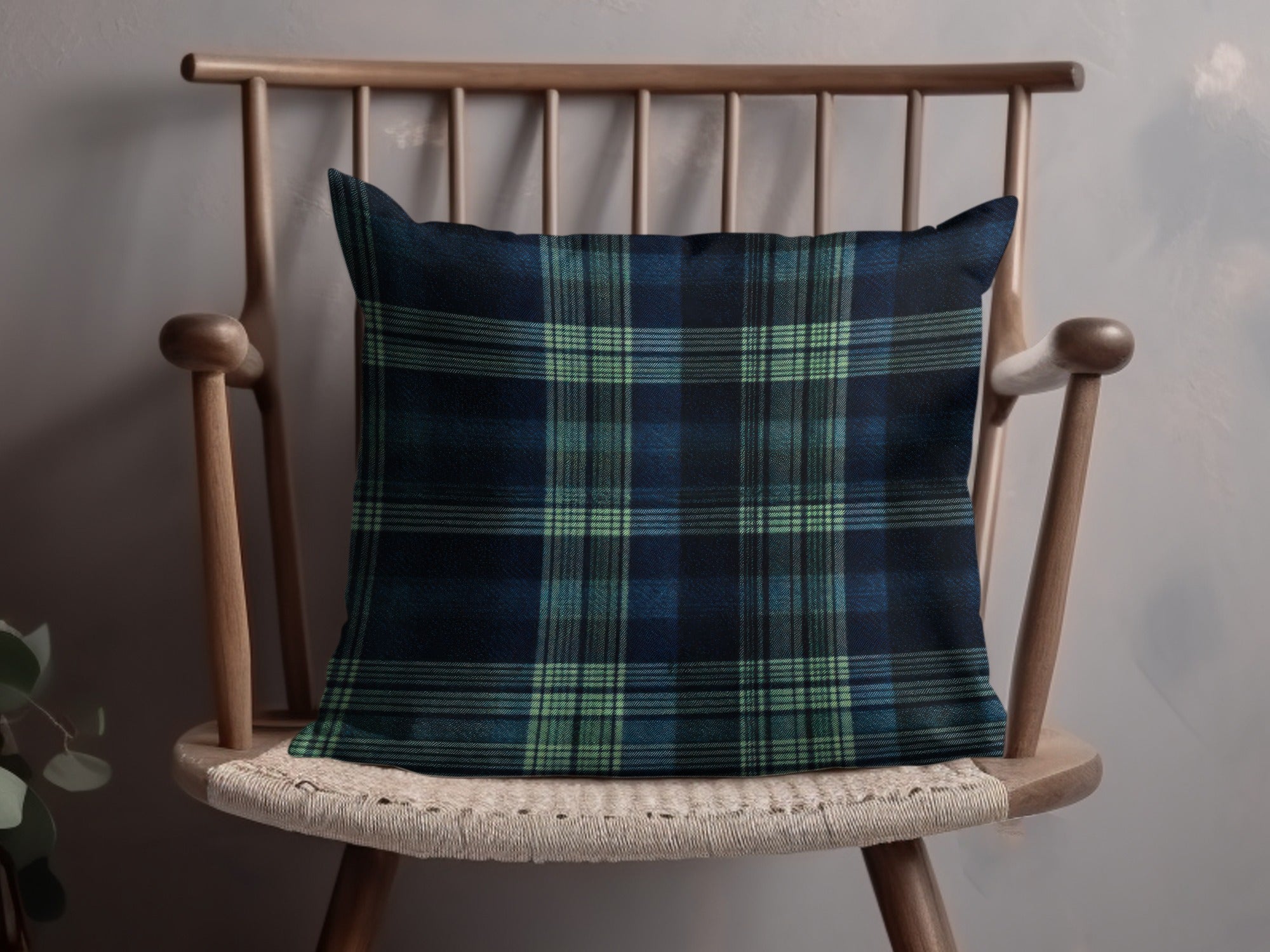 Classic Plaid Seamless Texture Navy Blue Hunter Green Tartan Pattern Digital - Moore and Mountain