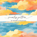Cloud Digital Paper, Seamless Pattern, Sky Background, Dreamy Clouds, Watercolor Style, Digital Download, Scrapbooking, Fabric Design - Moore and Mountain
