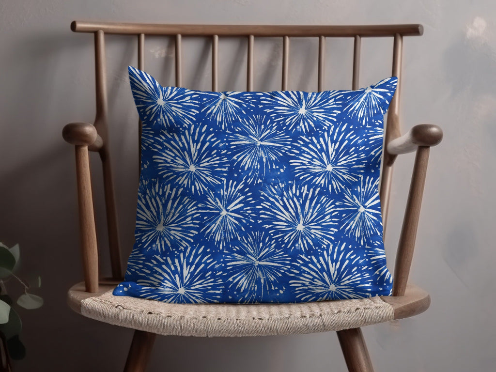 Cobalt Background White Fireworks Pattern Repeating Digital - Moore and Mountain