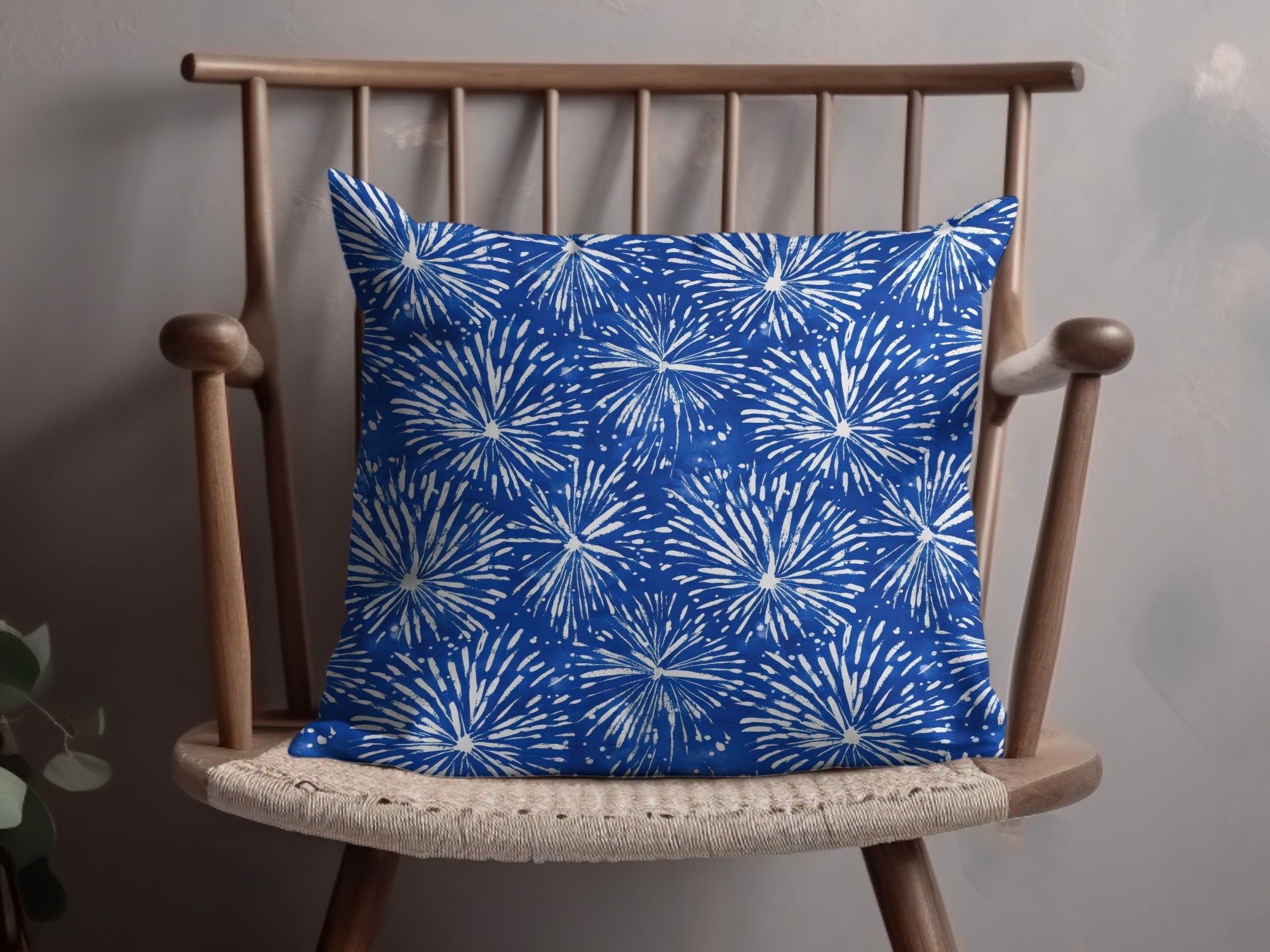 Cobalt Background White Fireworks Pattern Repeating Digital - Moore and Mountain