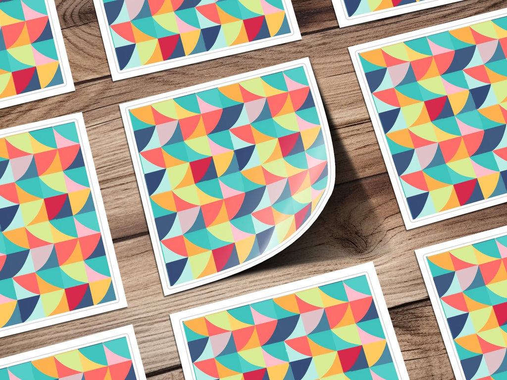 Colorful Abstract Digital Paper, Geometric Pattern Download, Teal Pink Yellow Digital Art, Modern Seamless Design, Scrapbook Paper Pack - Moore and Mountain