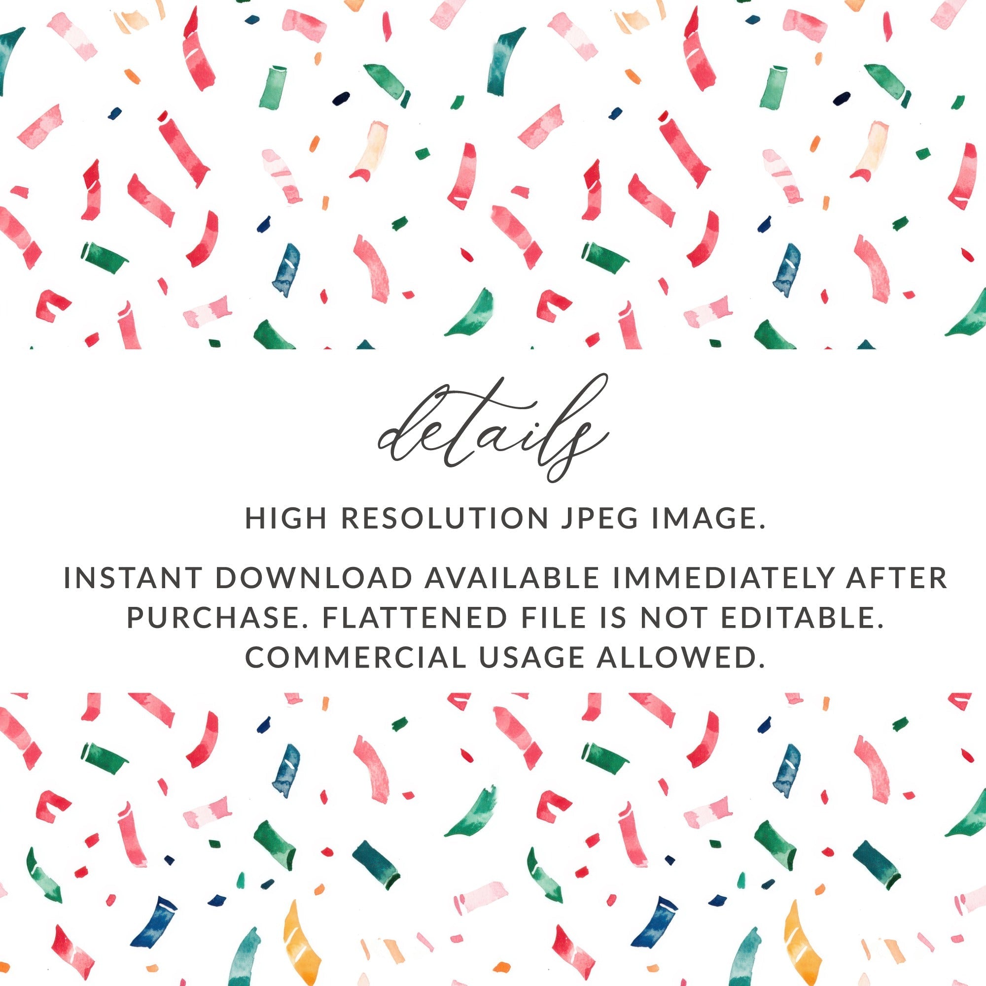 Colorful Confetti Celebration Seamless Scattered Pattern, Design Joyful Scattered Digital - Moore and Mountain