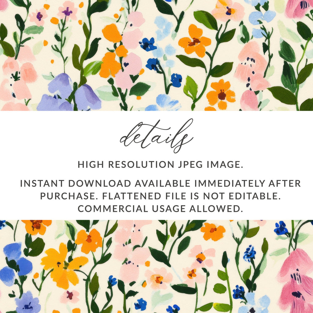 High Resolution Colorful Floral Pattern Digital Download